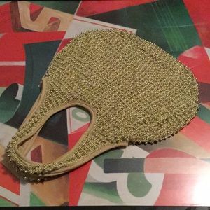 Gold Beaded Sling Bag